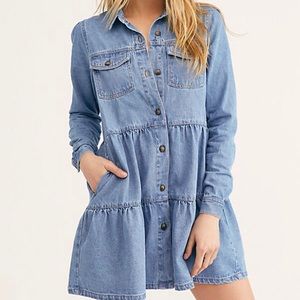 Free People Nicole Denim Dress NWT Medium